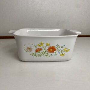 Corning Ware Wildflower Dish 7 x 5 1/2 x 3 inch Petite Pan P-4-B no Lid.